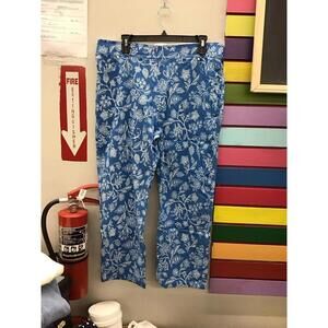 Antthony originals pull on crop pants blue floral printed size XL new from HSN